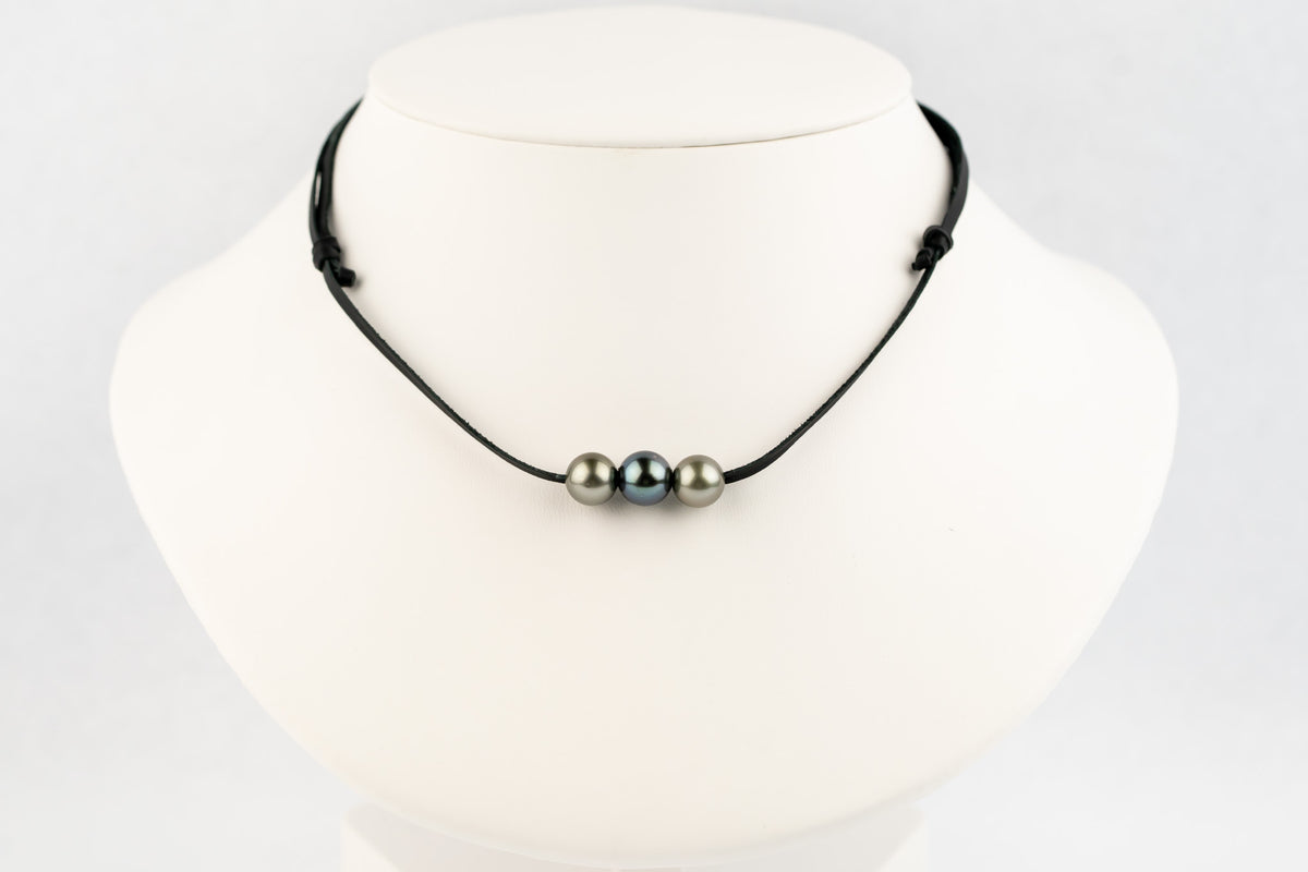 Moonstone 9-10.8mm Triple Eimeo Mana Necklace