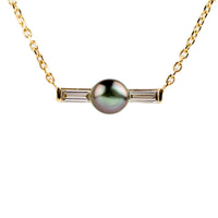 Tahitian Keshi Pearl & Diamond Mahana Necklace
