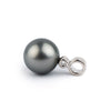 Dark Silvery 10.3mm Tahitian Pearl Infinity Pendant on 14K White Gold