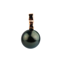 Forest Green 9.9mm Tahitian Pearl Infinity Pendant on 14K Rose Gold