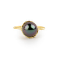 Plum Flash Tahitian Pearl Mermaid Ring