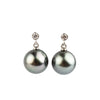 Tahitian Pearl & Diamond Étoile Earrings on 14K White Gold
