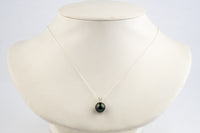 Tahitian Pearl & Diamond Aubergine Green Étoile Necklace on Sterling Silver