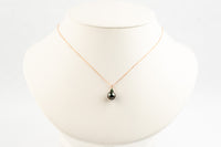 Deep Purple Green Tahitian Pearl & Emerald Toru Necklace on 14K Rose Gold