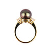 Tahitian Pearl & Diamond Bisou Ring on 14K Yellow Gold