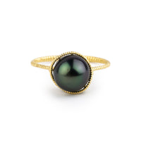 Night Sky Tahitian Pearl Mermaid Ring