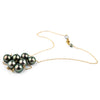 Gorgeous Greens Tin-Cup Tahitian Pearl Necklace on 14K Yellow Gold
