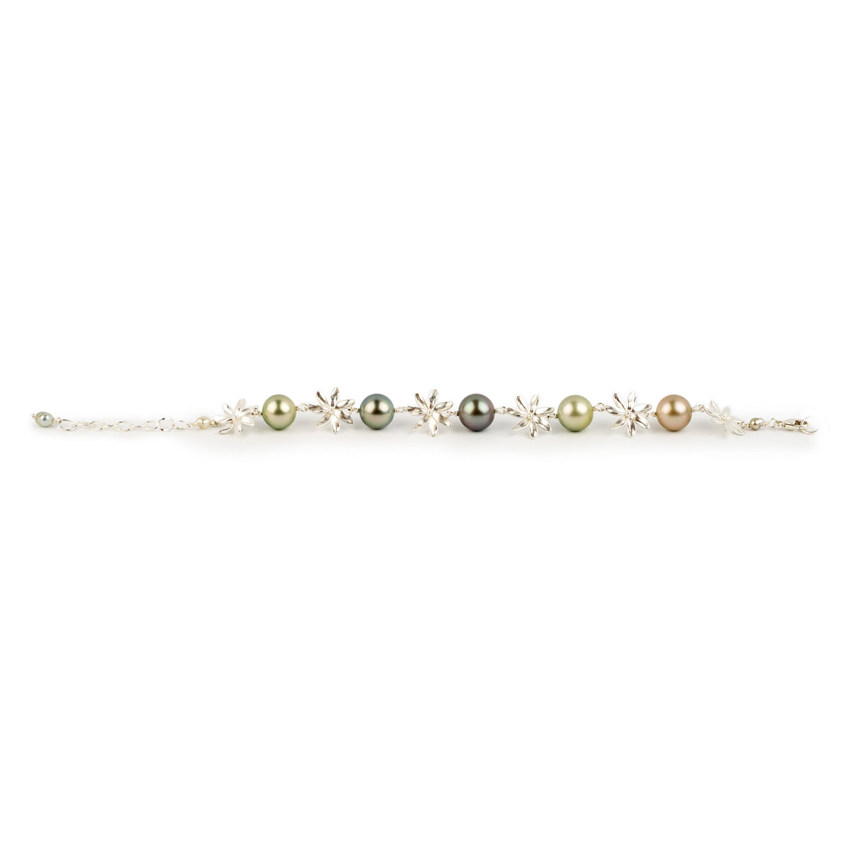 Sweet Pastels Tiaré Sterling Silver Tahitian Pearl Bracelet