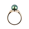 Tahitian Pearl & Diamond Toru Ring on 14K Rose Gold