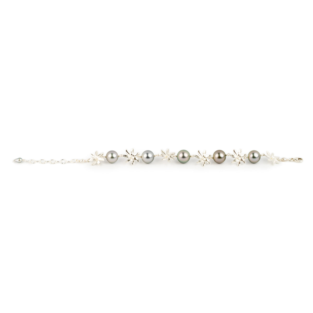 Shimmery Pink Tiaré Sterling Silver Tahitian Pearl Bracelet