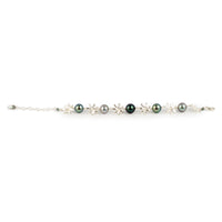 Lavender Blue Tiaré Sterling Silver Tahitian Pearl Bracelet
