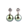 Tahitian Pearl & Diamond Nova Earrings on 14K White Gold