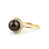Tahitian Pearl & Diamond Soliel Ring