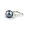 Tahitian Pearl & Diamond Bisou Ring on 14K White Gold
