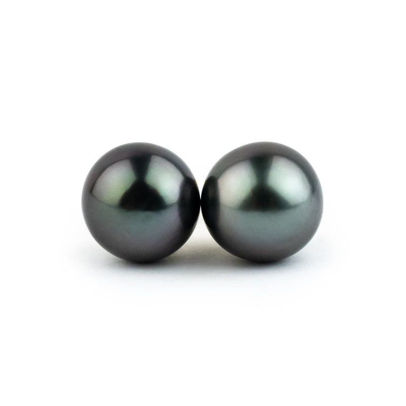 Midnight Purple 10-10.7mm Tahitian Pearl Statement Stud Earrings
