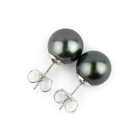 Midnight Purple 10-10.7mm Tahitian Pearl Statement Stud Earrings