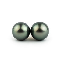 Peacock Green 10.2-10.7mm Tahitian Pearl Statement Stud Earrings