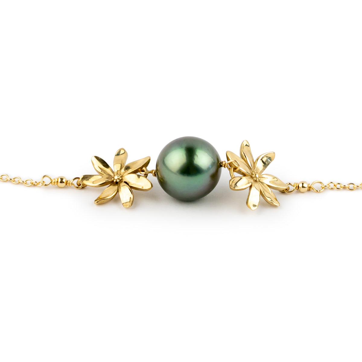 Lavender Green Tiaré Choker Necklace on 14k Yellow Gold