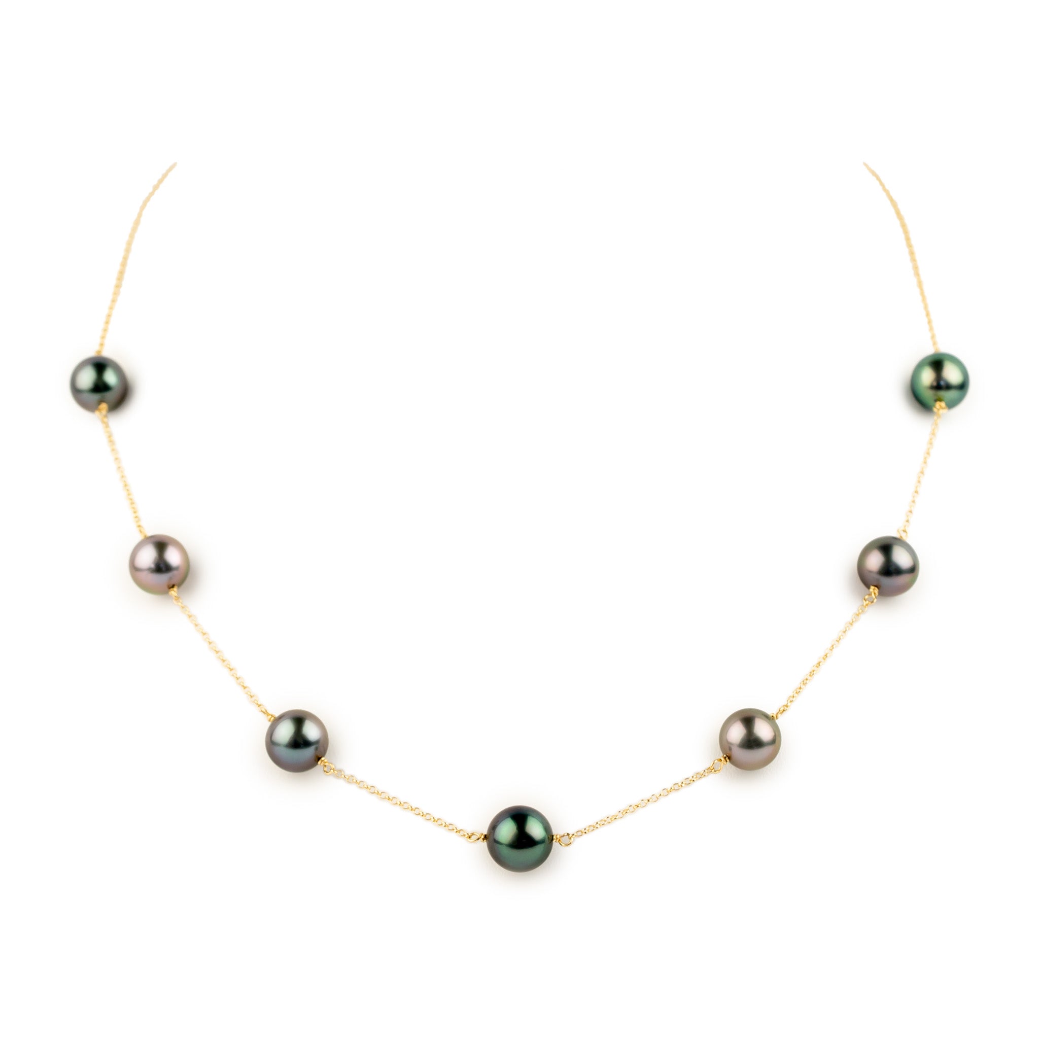 Nightengale Tin-Cup Tahitian Pearl Necklace on 14/20 Gold Filled