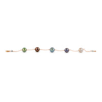 Jewel Tones Tahitian Pearl Tin Cup Bracelet on 14k Rose Gold