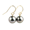 Lavender Pink Tahitian Pearl Dangle Earrings on 14K Yellow Gold