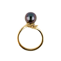 Violet Turquoise Tiaré 14K Gold Tahitian Pearl Ring