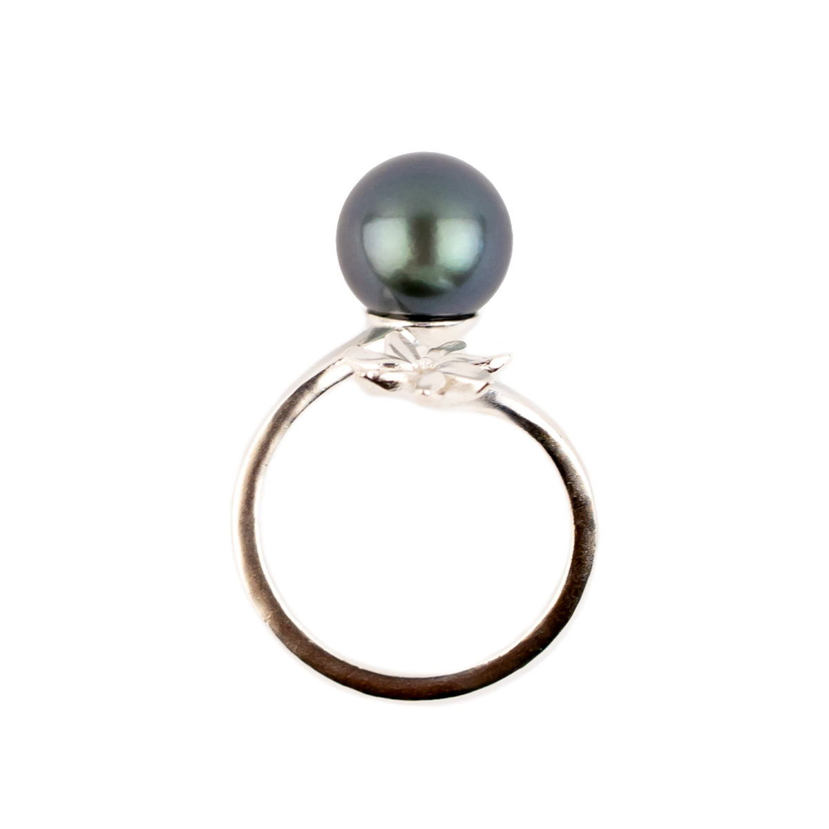 Ocean Breeze Tiaré Sterling Silver Tahitian Pearl Ring