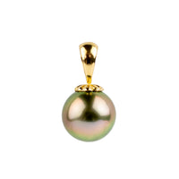 Pink Guava 10.2mm Tahitian Pearl Pendant on 14K Yellow Gold