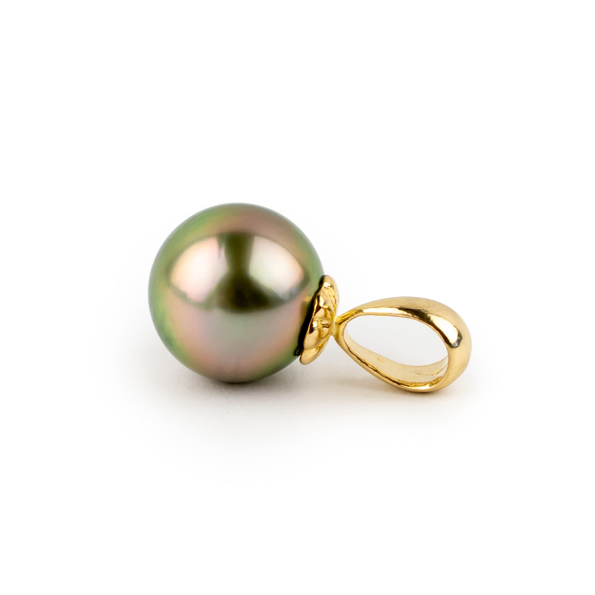 Pink Guava 10.2mm Tahitian Pearl Pendant on 14K Yellow Gold