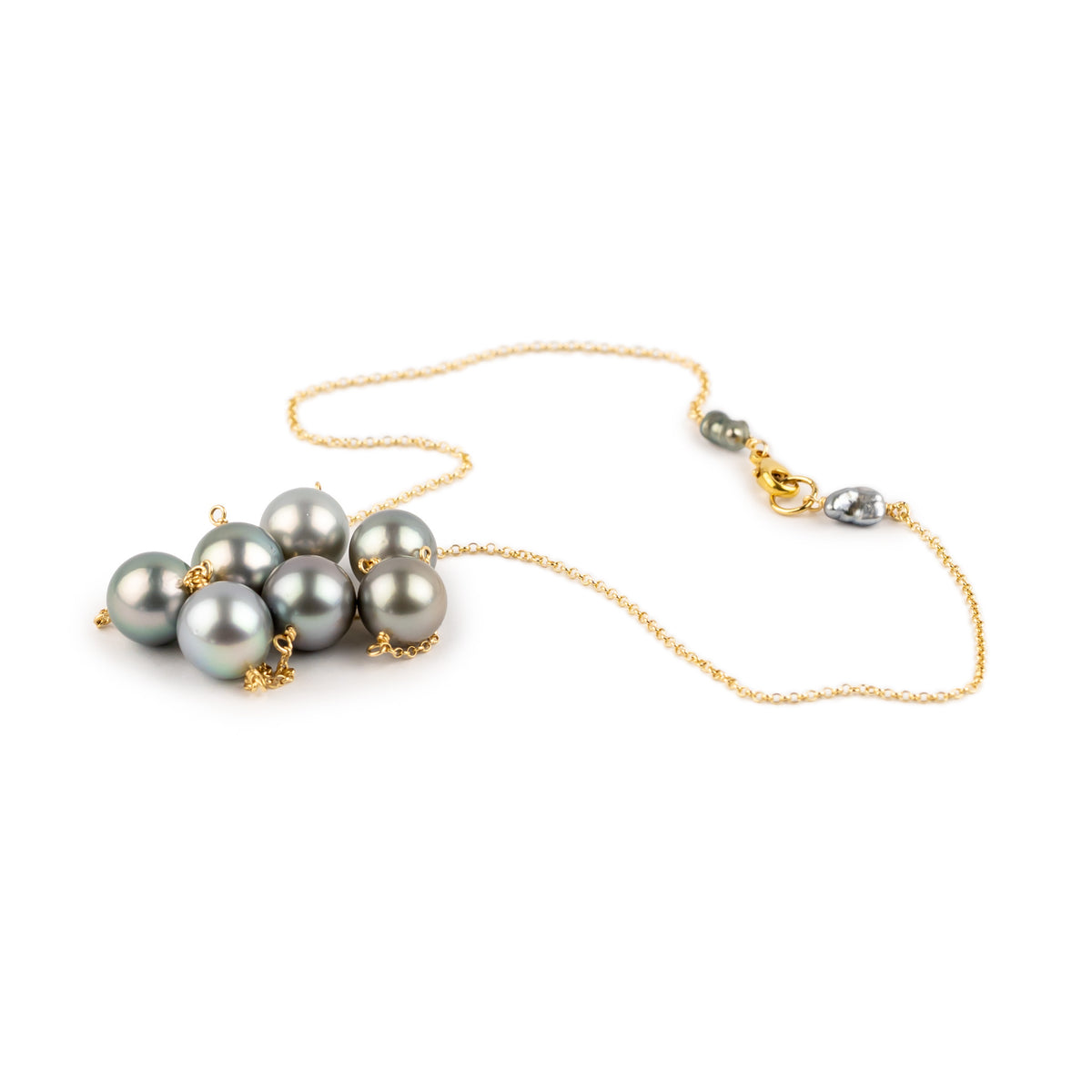 Glacial Ice Tin-Cup Tahitian Pearl Necklace on 14/20 Gold Filled
