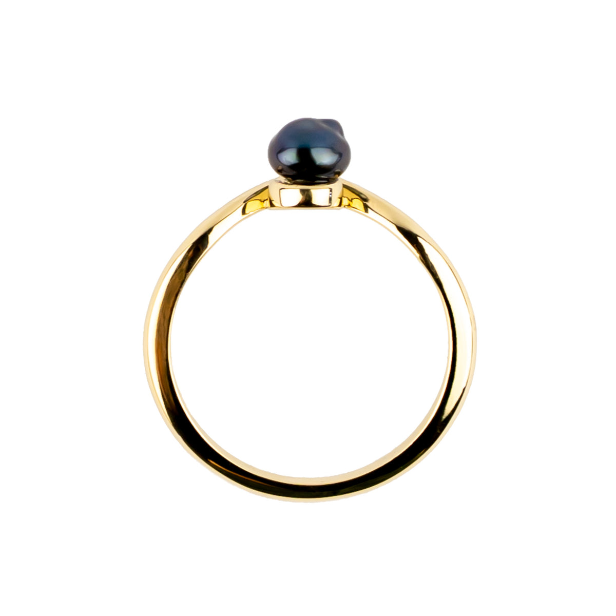Tahitian Keshi Pearl & Diamond Sunrise Ring