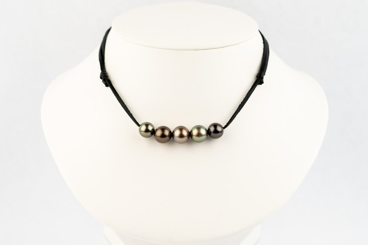 Autumn Amber Quintuple 11-12.5mm Mana Pearl Necklace