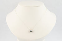 Deep Plum 9mm Tahitian Pearl I'a Necklace on Sterling Silver