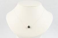 Midnight Sky 10.2mm Tahitian Pearl Solitaire Necklace on Sterling Silver