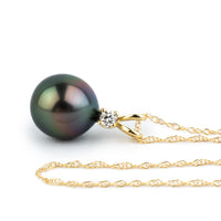 Tahitian Pearl & Diamond Rainbow Étoile Necklace on 10K Yellow Gold
