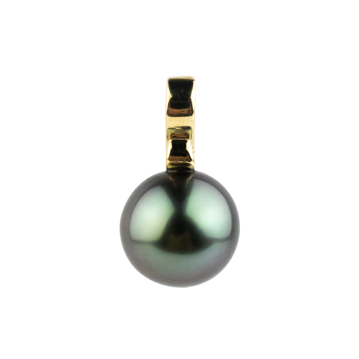 Lavender Blue 10.2mm Tahitian Pearl Infinity Pendant on 14K Yellow Gold