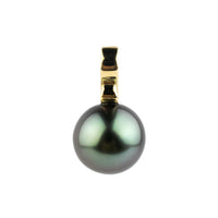 Lavender Blue 10.2mm Tahitian Pearl Infinity Pendant on 14K Yellow Gold