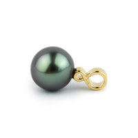 Lavender Blue 10.2mm Tahitian Pearl Infinity Pendant on 14K Yellow Gold