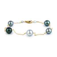 Blue Dream Tin-Cup Tahitian Pearl Bracelet on 14/20 Gold Filled