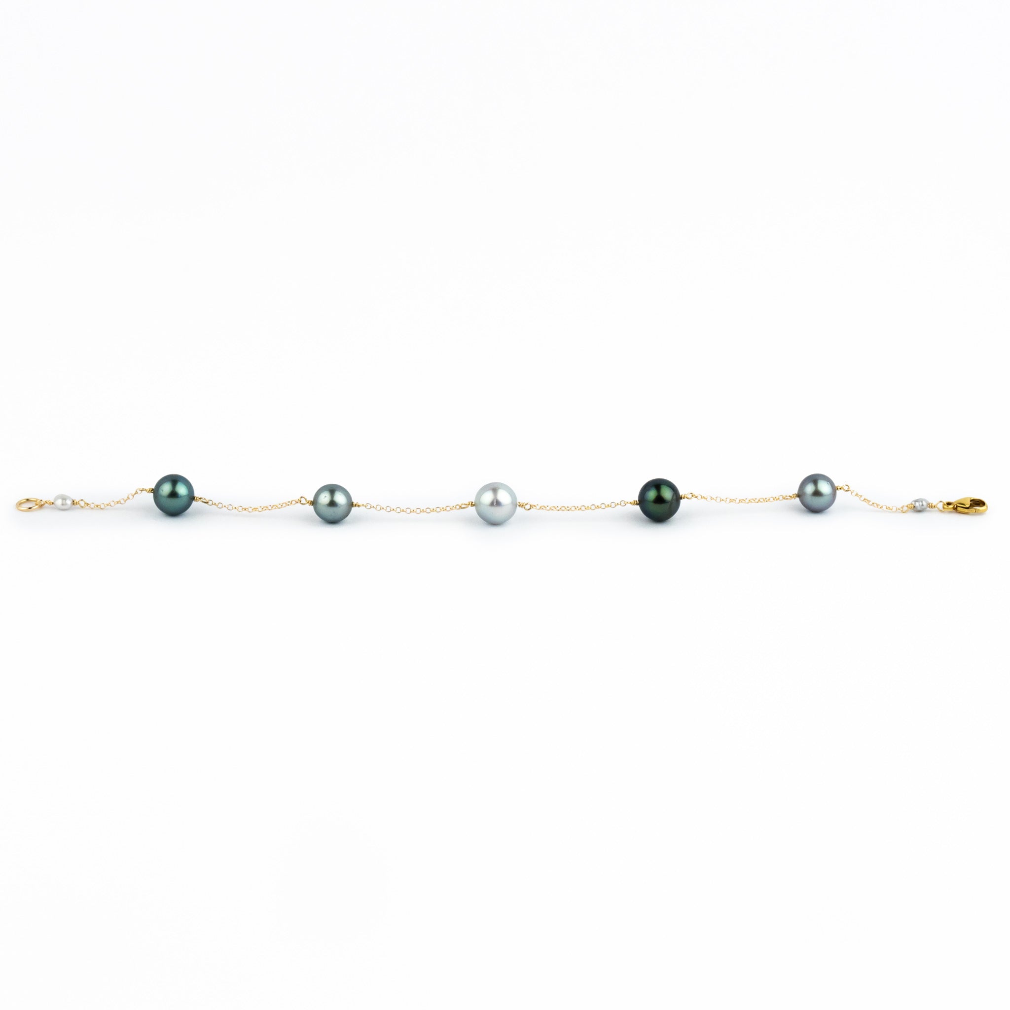 Blue Dream Tin-Cup Tahitian Pearl Bracelet on 14/20 Gold Filled