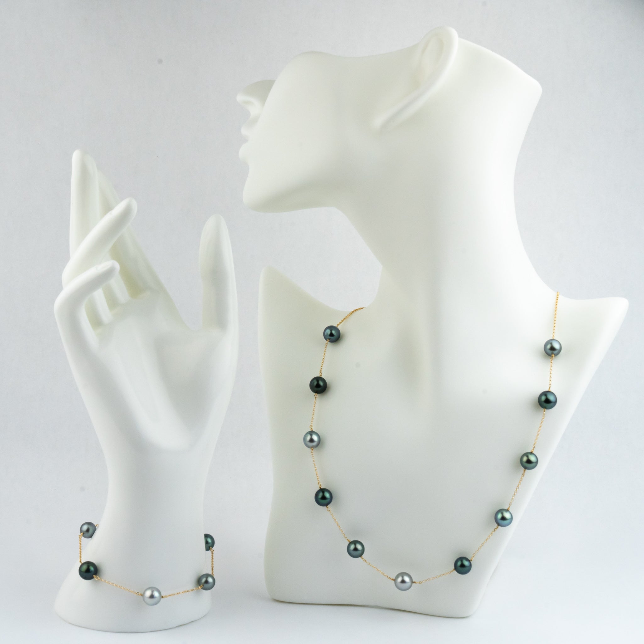 Blue Dream Tin-Cup Tahitian Pearl Bracelet on 14/20 Gold Filled