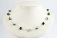 Blue Dream Tin-Cup Tahitian Pearl Necklace on 14/20 Gold Filled