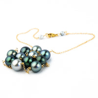 Blue Dream Tin-Cup Tahitian Pearl Necklace on 14/20 Gold Filled