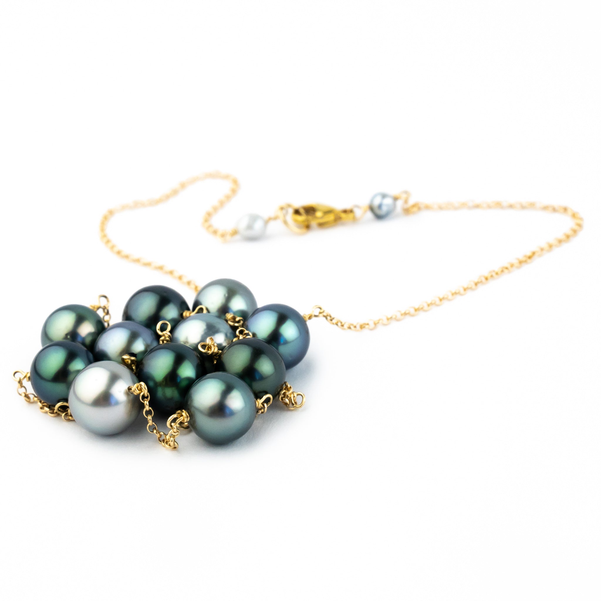 Blue Dream Tin-Cup Tahitian Pearl Necklace on 14/20 Gold Filled
