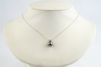 Pink Green Tahitian Pearl & Diamond Hoa Necklace on 14K White Gold