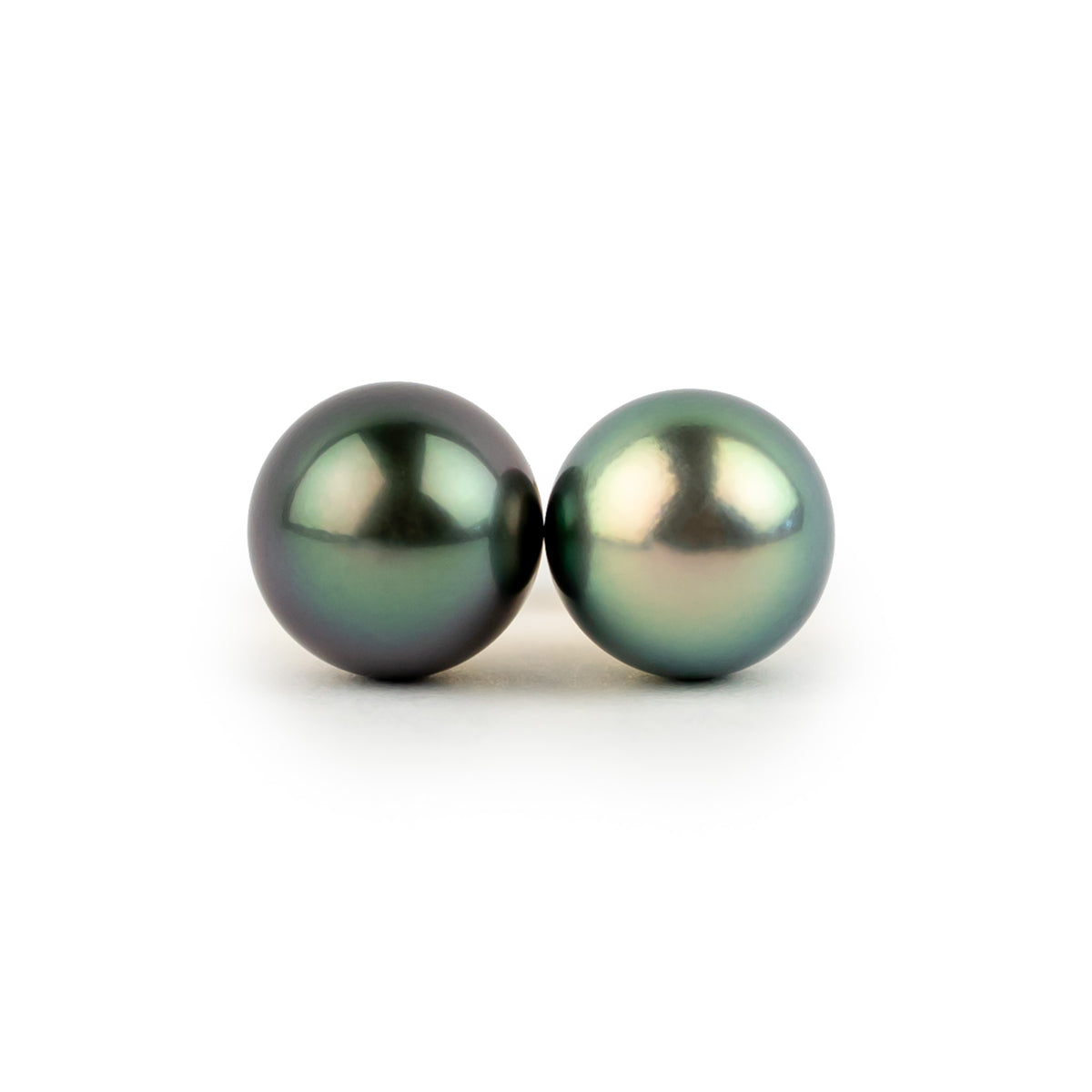 Indigo & Seafoam 10mm Tahitian Pearl Statement Stud Earrings