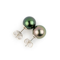 Forest Rose 10mm Tahitian Pearl Statement Stud Earrings