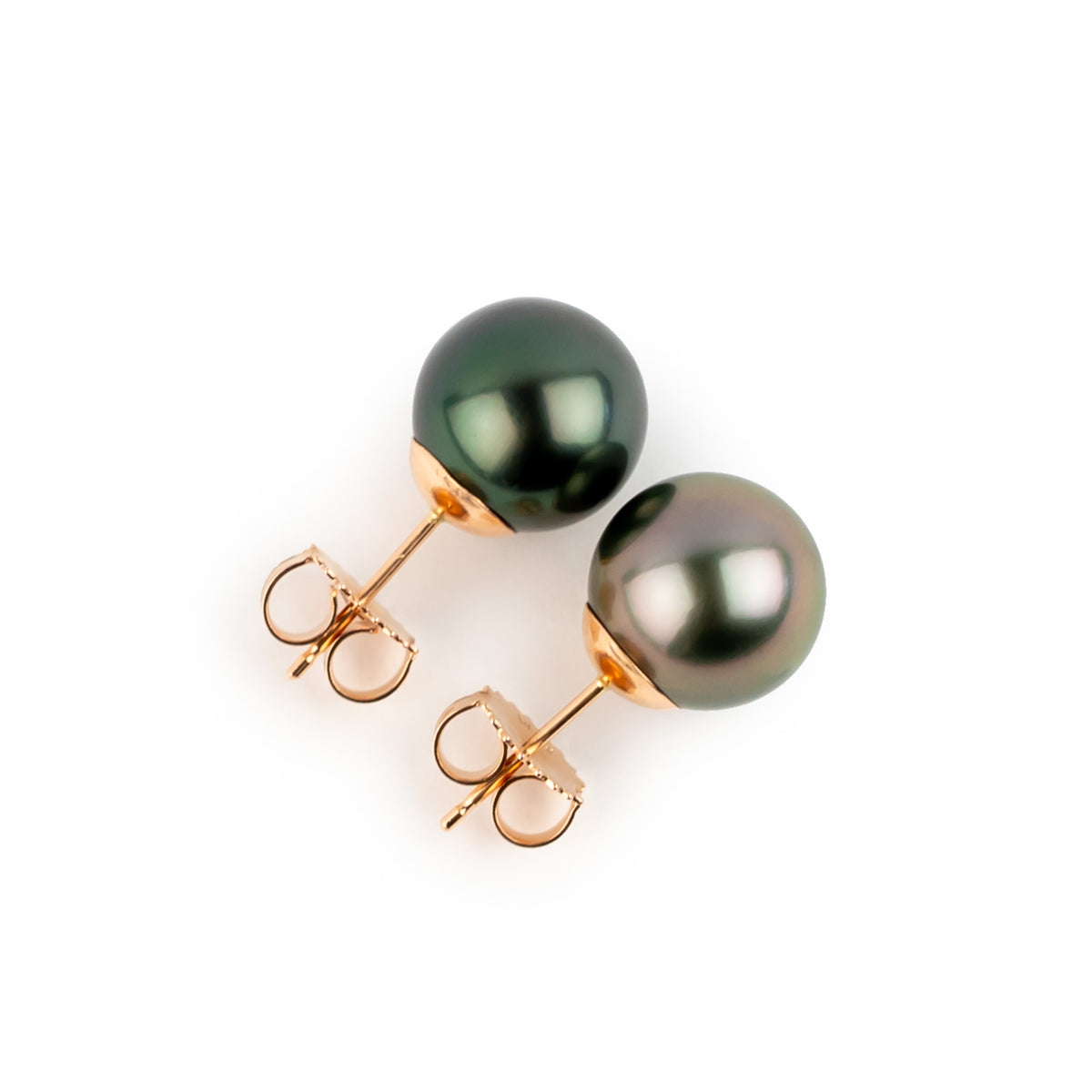 Forest Rose 10mm Tahitian Pearl Statement Stud Earrings