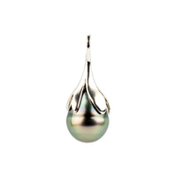 Multi-Colorful 9.2mm Circled Drop Tahitian Pearl Pendant on Sterling Silver