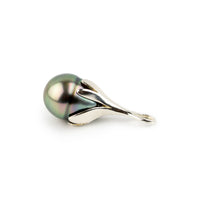 Multi-Colorful 9.2mm Circled Drop Tahitian Pearl Pendant on Sterling Silver